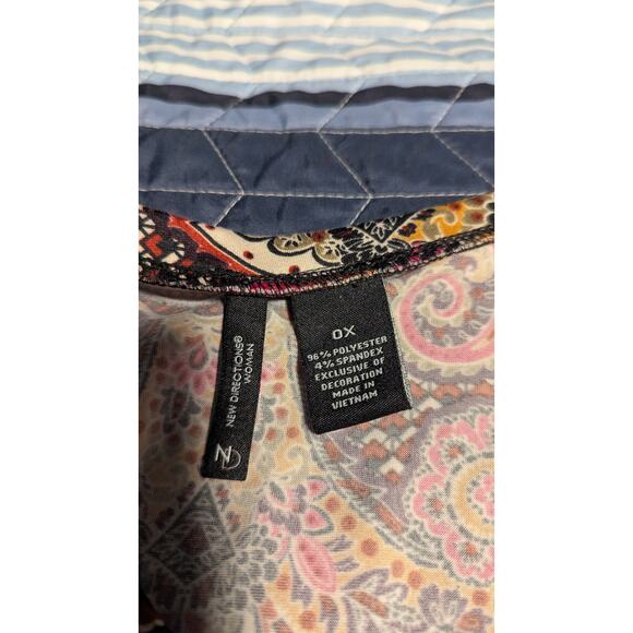 New Directions Size XL/0X Crochet Bell Paisley Tunic Top Boho Asymmetrical Hem - Picture 5 of 7